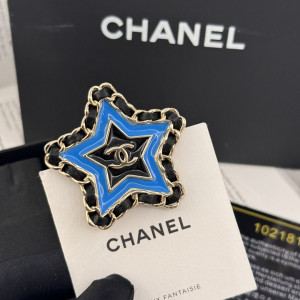 Chanel CC Star Chain Leather Brooch