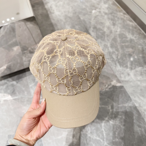 Gucci Beige GG Mesh Baseball Cap Hat