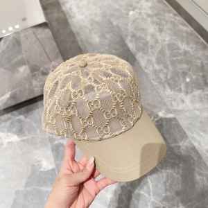 Gucci Beige GG Mesh Baseball Cap Hat