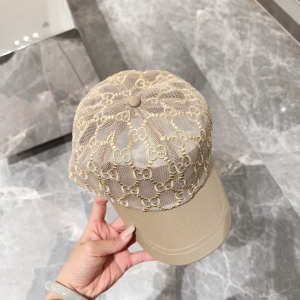Gucci Beige GG Mesh Baseball Cap Hat