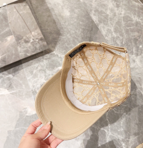 Gucci Beige GG Mesh Baseball Cap Hat