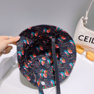 Gucci Black Canvas Bucket Cap Hat