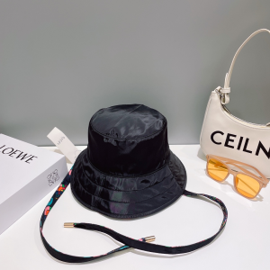 Gucci Black Canvas Bucket Cap Hat