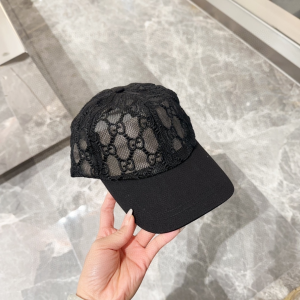 Gucci Black GG Mesh Baseball Cap Hat