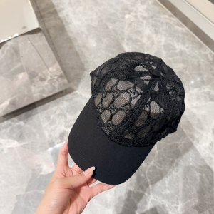 Gucci Black GG Mesh Baseball Cap Hat