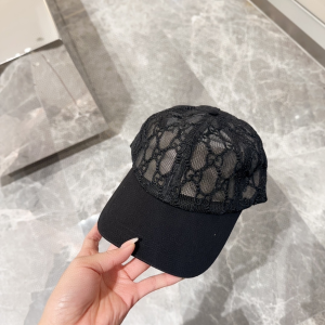 Gucci Black GG Mesh Baseball Cap Hat