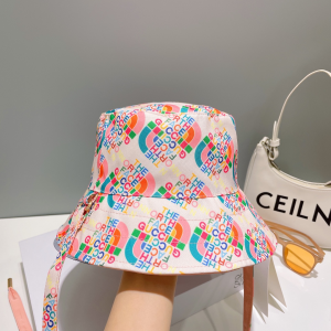 Gucci Pink Canvas Bucket Cap Hat