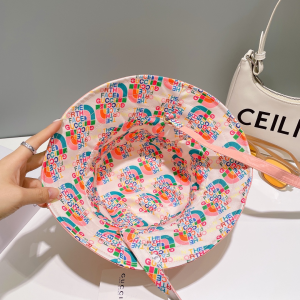 Gucci Pink Canvas Bucket Cap Hat