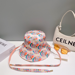 Gucci Pink Canvas Bucket Cap Hat