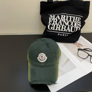 Moncler Cotton Canvas Baseball Cap Hat Green