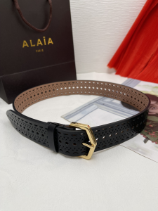 Alaia Neo Vivienne Open Work Leather Belt Black 50MM Alaia Neo Vivienne Open Work Leather Belt Black 50MM