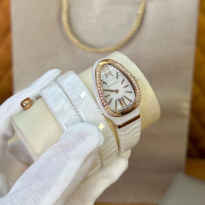 Bvlgari Bulgari Serpenti Spiga White Ceramic Watch 35MM Bvlgari Bulgari Serpenti Spiga White Ceramic Watch 35MM