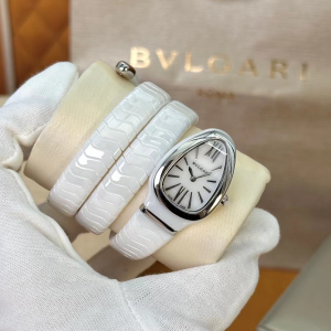 Bvlgari Bulgari Serpenti Spiga White Ceramic Watch 35MM Bvlgari Bulgari Serpenti Spiga White Ceramic Watch 35MM