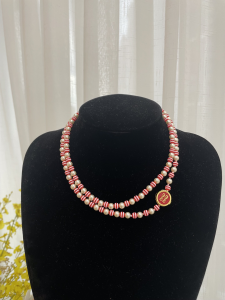Miu Miu Red White Pearl Necklaces