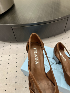 Prada Brown Satin Pumps 50MM