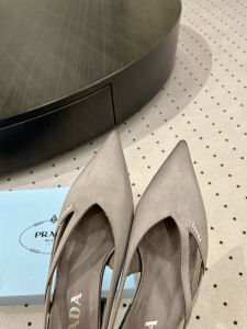 Prada Grey Satin Pumps 50MM
