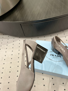 Prada Grey Satin Pumps 50MM
