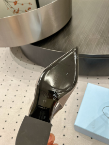 Prada Grey Satin Pumps 50MM