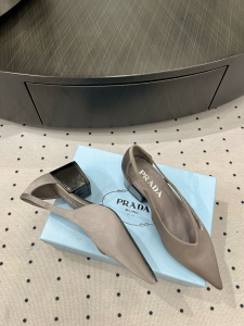 Prada Grey Satin Pumps 50MM