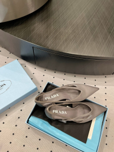 Prada Grey Satin Pumps 50MM
