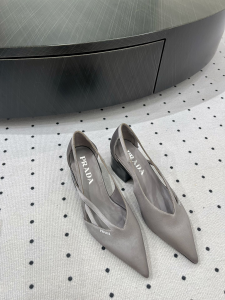 Prada Grey Satin Pumps 50MM