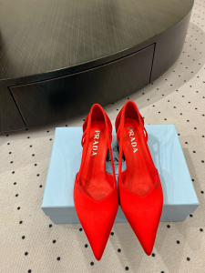 Prada Red Satin Pumps 50MM