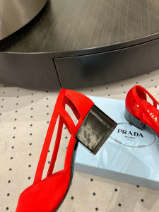 Prada Red Satin Pumps 50MM