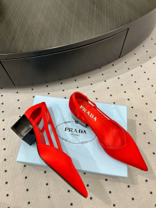 Prada Red Satin Pumps 50MM
