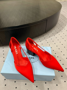 Prada Red Satin Pumps 50MM