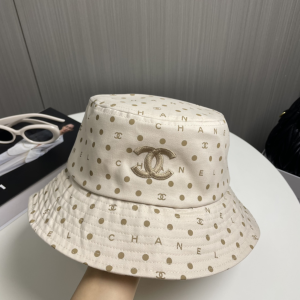 Chanel CC Logo Beige Bucket Cap Hat