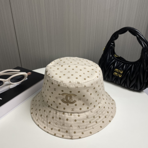 Chanel CC Logo Beige Bucket Cap Hat