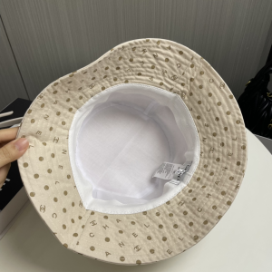 Chanel CC Logo Beige Bucket Cap Hat