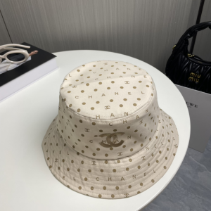Chanel CC Logo Beige Bucket Cap Hat