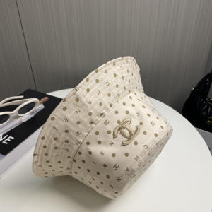 Chanel CC Logo Beige Bucket Cap Hat