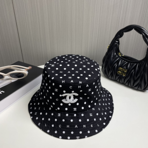 Chanel CC Logo Black Bucket Cap Hat