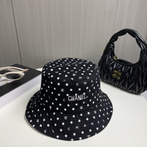 Chanel CC Logo Black Bucket Cap Hat