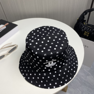 Chanel CC Logo Black Bucket Cap Hat