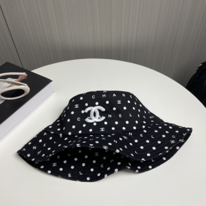 Chanel CC Logo Black Bucket Cap Hat