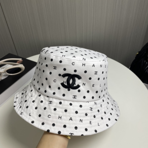 Chanel CC Logo White Bucket Cap Hat
