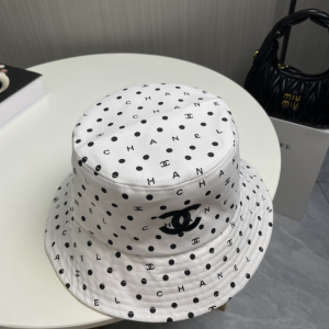 Chanel CC Logo White Bucket Cap Hat