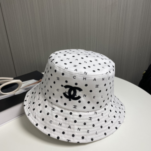 Chanel CC Logo White Bucket Cap Hat