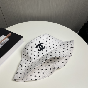 Chanel CC Logo White Bucket Cap Hat