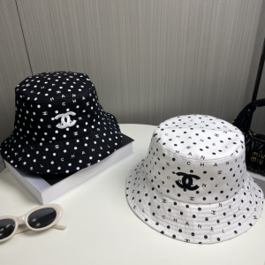 Chanel CC Logo White Bucket Cap Hat