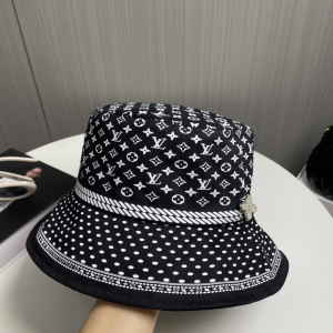 Louis Vuitton Monogram Black Bucket Cap Hat