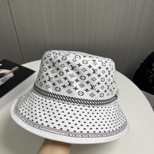 Louis Vuitton Monogram White Bucket Cap Hat