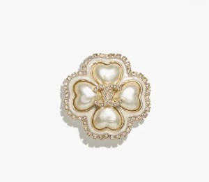 Chanel Crystal CC Coco Flower Brooch