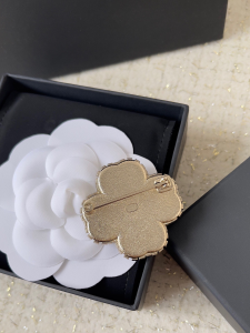 Chanel Crystal CC Coco Flower Brooch