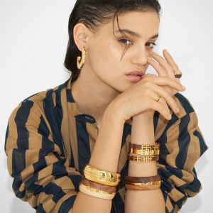 Fendi Fendigraphy Logo Cuff Bracelets