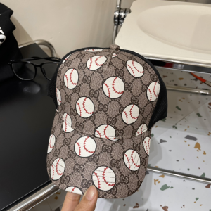 Gucci Beige GG Canvas Baseball Cap Hat