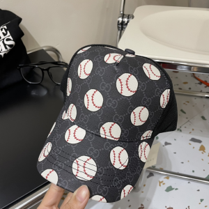 Gucci Black GG Canvas Baseball Cap Hat